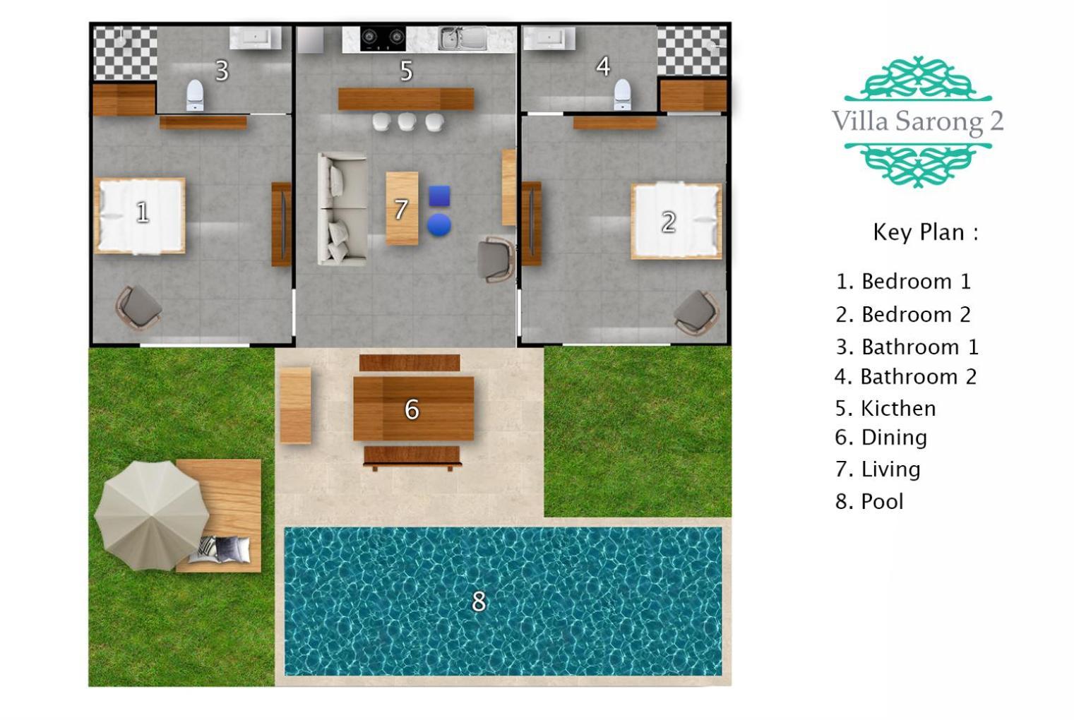 Villa Sarong 2 Chic 2br Boho Prime Location Seminyak (Bali)